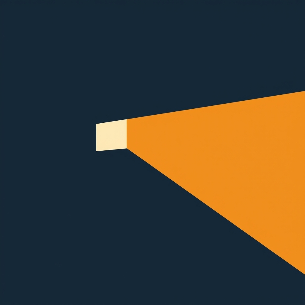 An abstract illustration of two intersecting geometric shapes pulling apart along a jagged seam, in cool blues and a single warning-orange line.